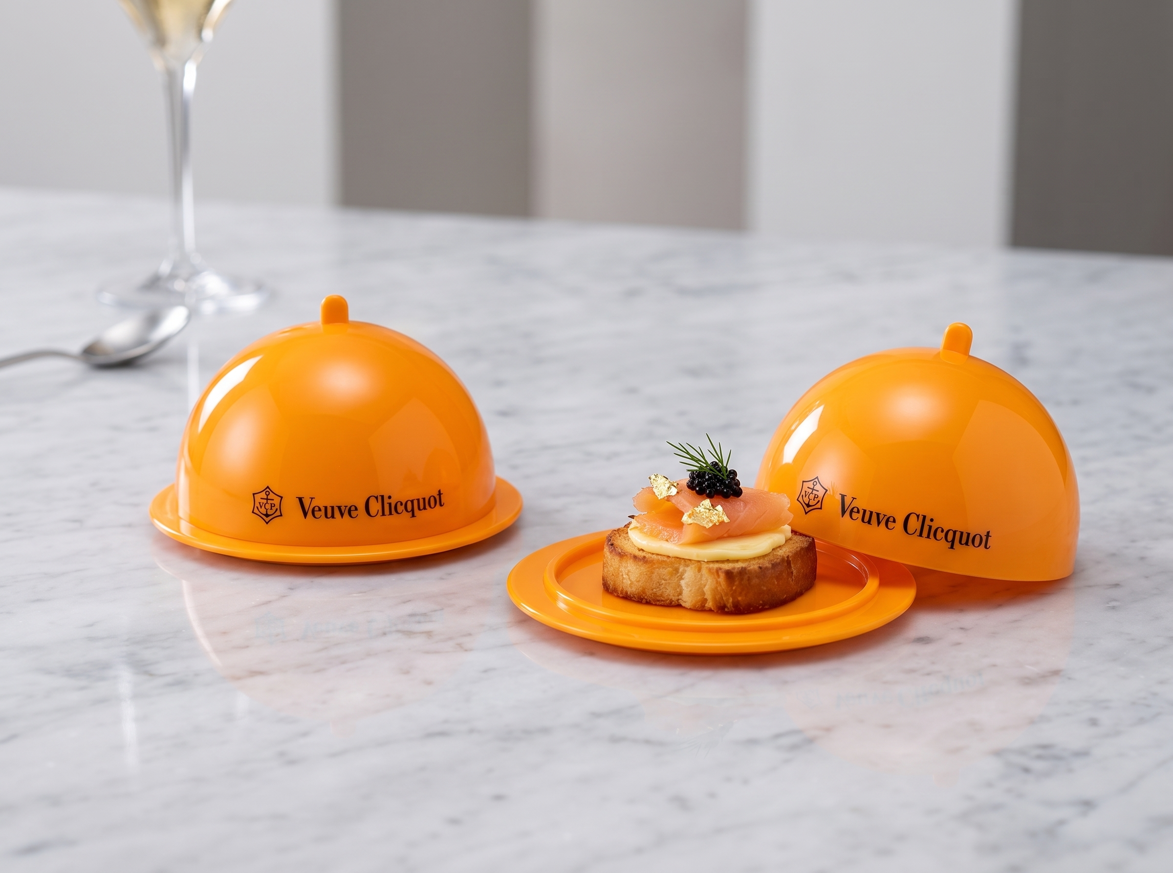 Six Mini-Cloche à Canapés Veuve Clicquot
